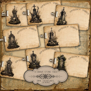 8 Halloween Gravestone Tags