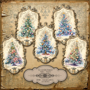 10 Ornate Christmas Tree Tags